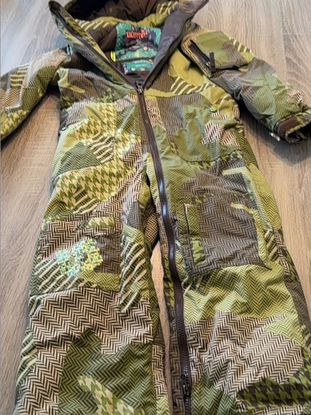 Kids BURTON Green Patterned Insulated one piece